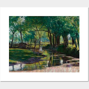 Green Landscape with a Stream by Wladyslaw Podkowinski Posters and Art